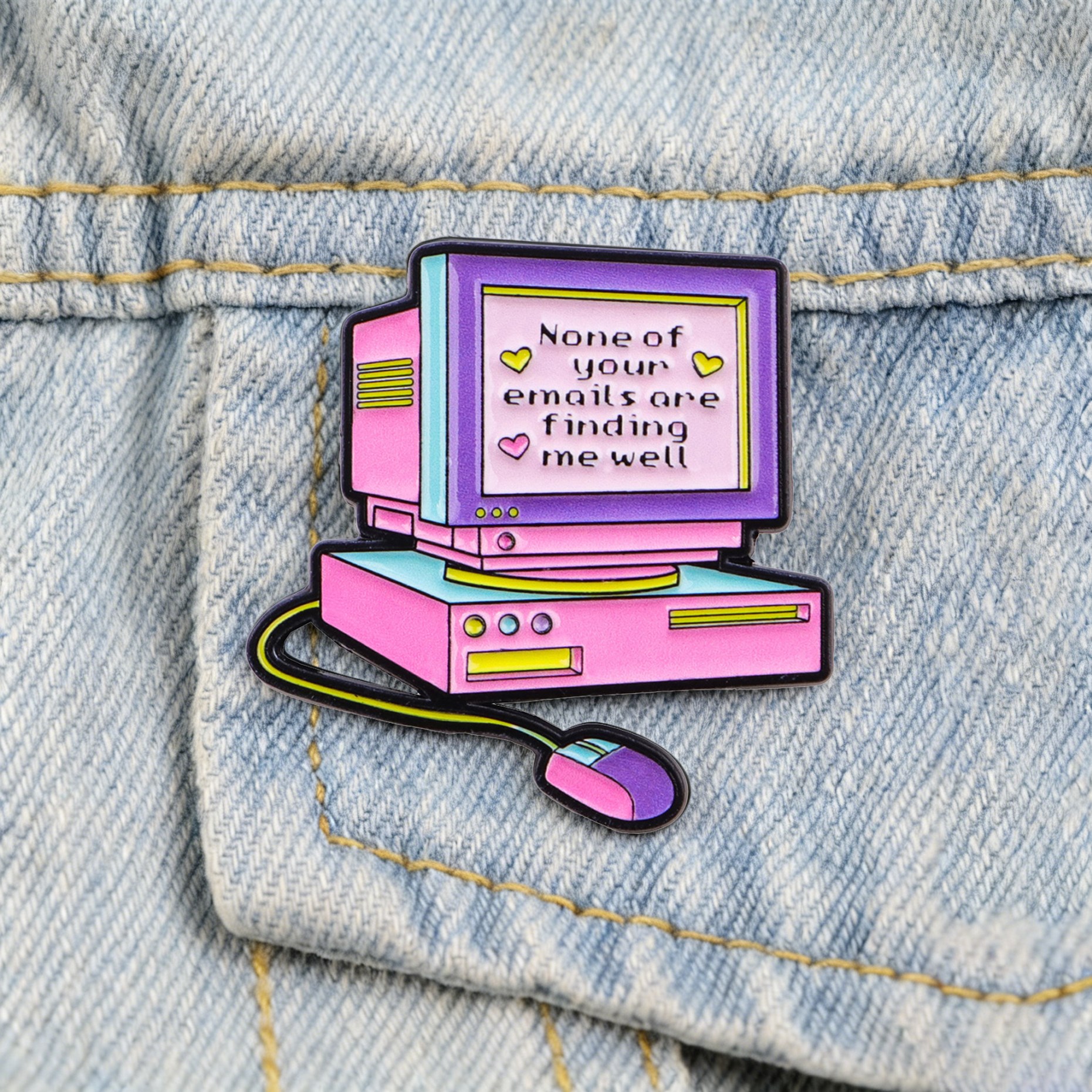 Tech Accessories Backpack - Retro Computer Enamel Pin None of