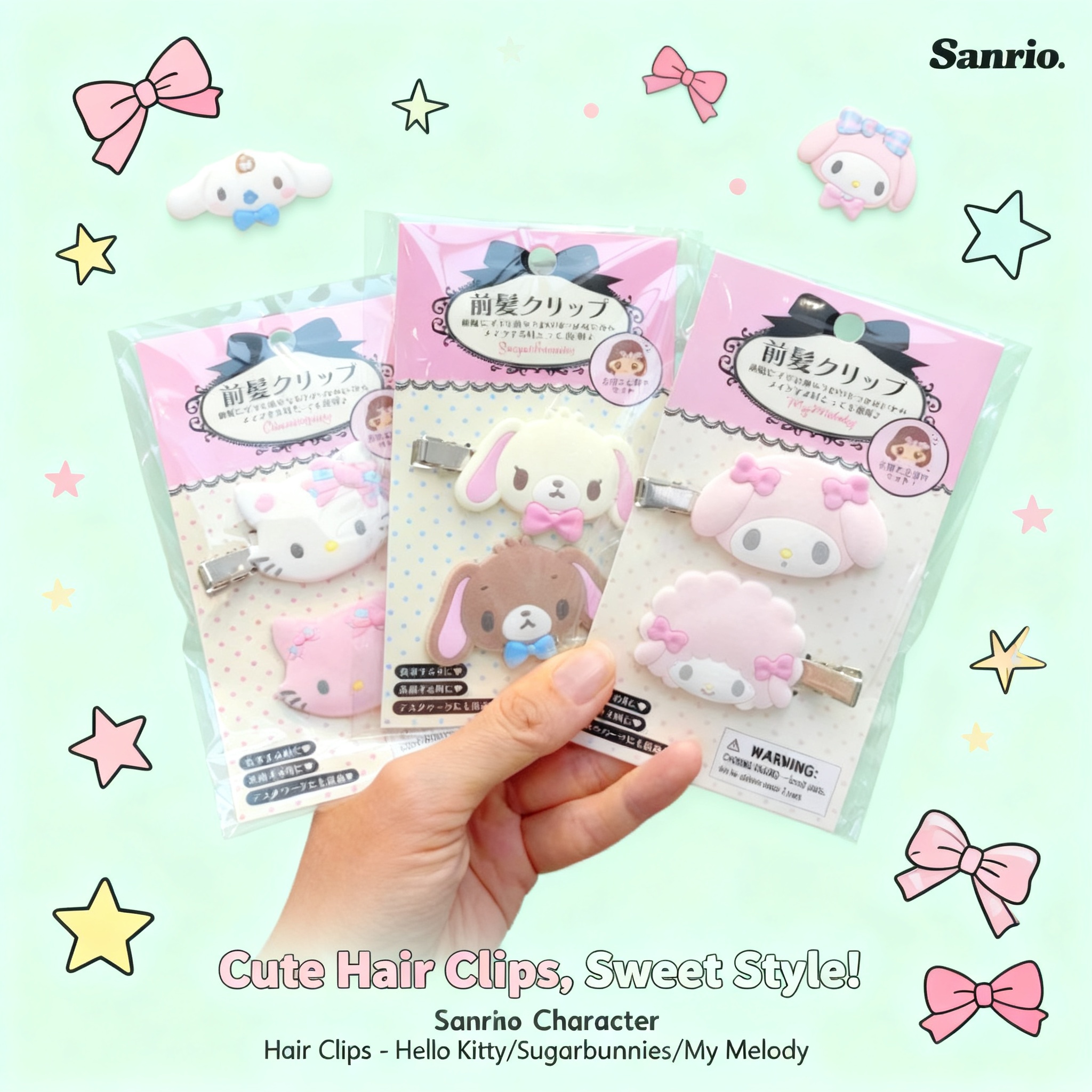 Tech Hair Accessories - Kawaii Sugarbunnies Hairpin Cartoon Kuromi My