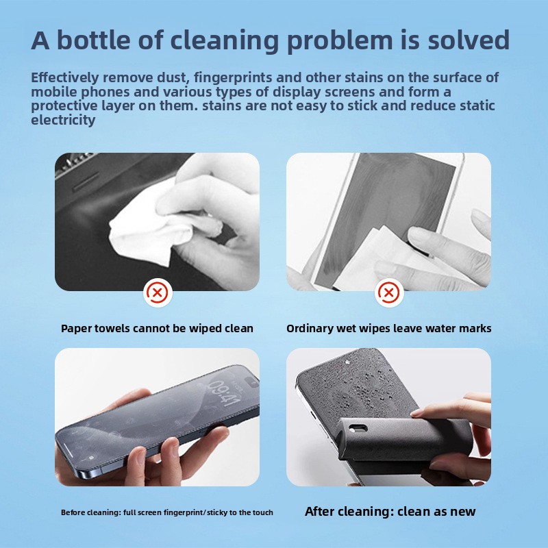 2 in 1 Spray Cleaner Wipe for  - Screen Cleaner Spray recensie en prijs