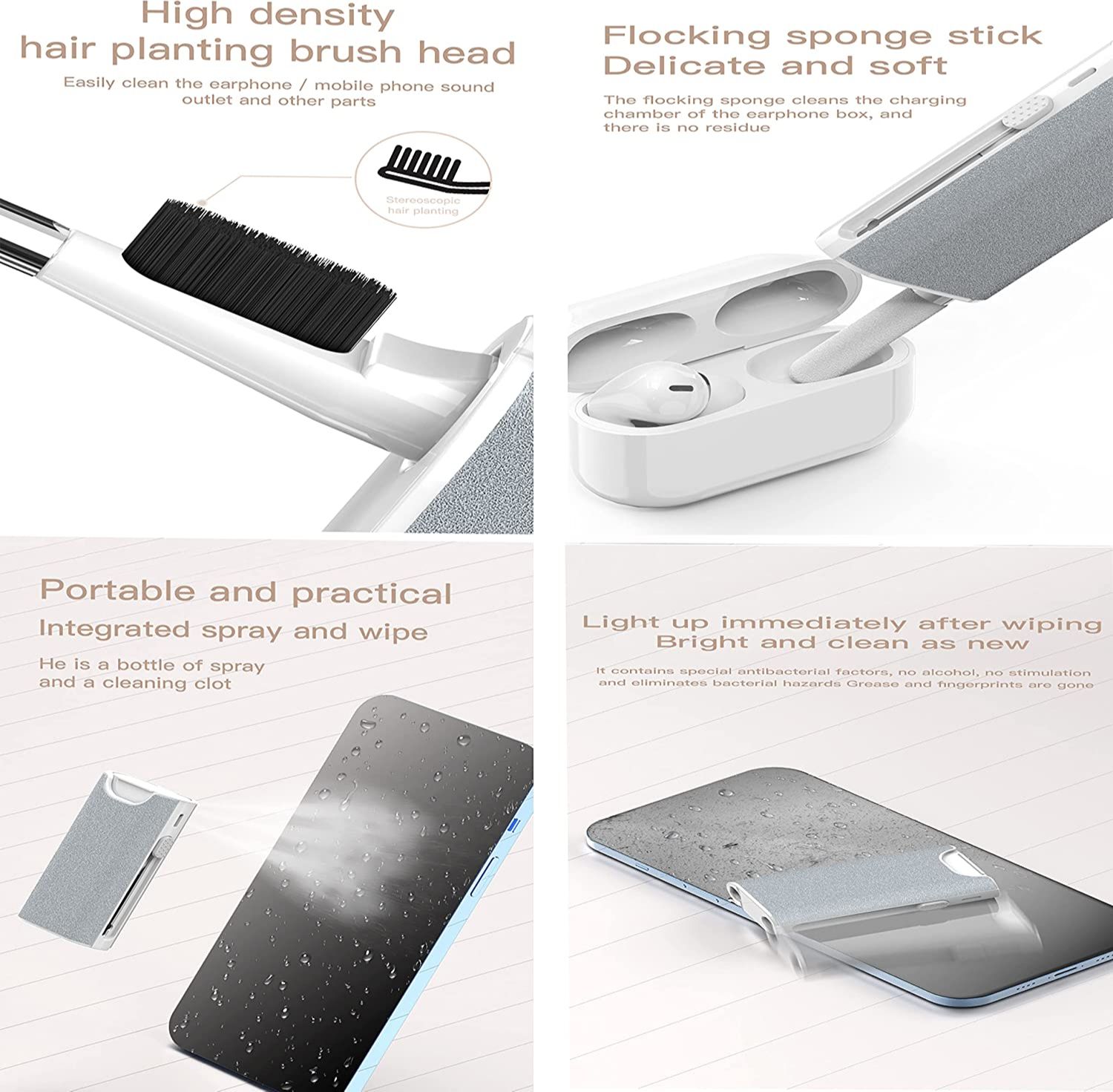 5 in 1 Earphone Cleaner Brush  - Screen Cleaner Spray recensie en prijs