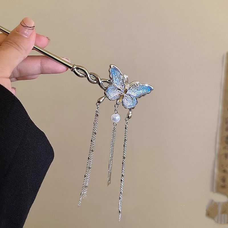 Silver Butterfly Tassel Hairpi - Hi Tech Accessories recensie en prijs