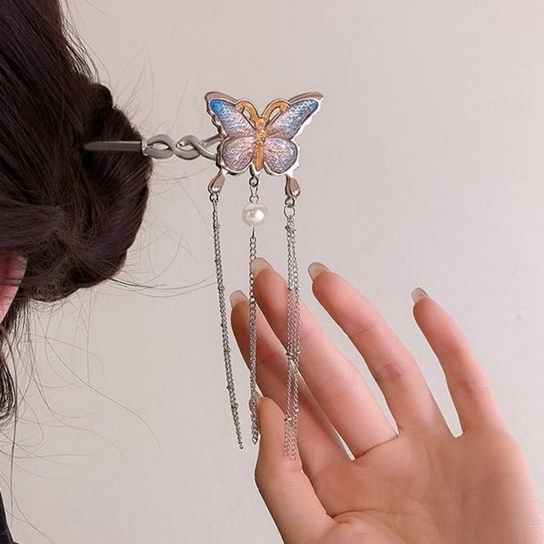 Silver Butterfly Tassel Hairpi - Hi Tech Accessories recensie en prijs
