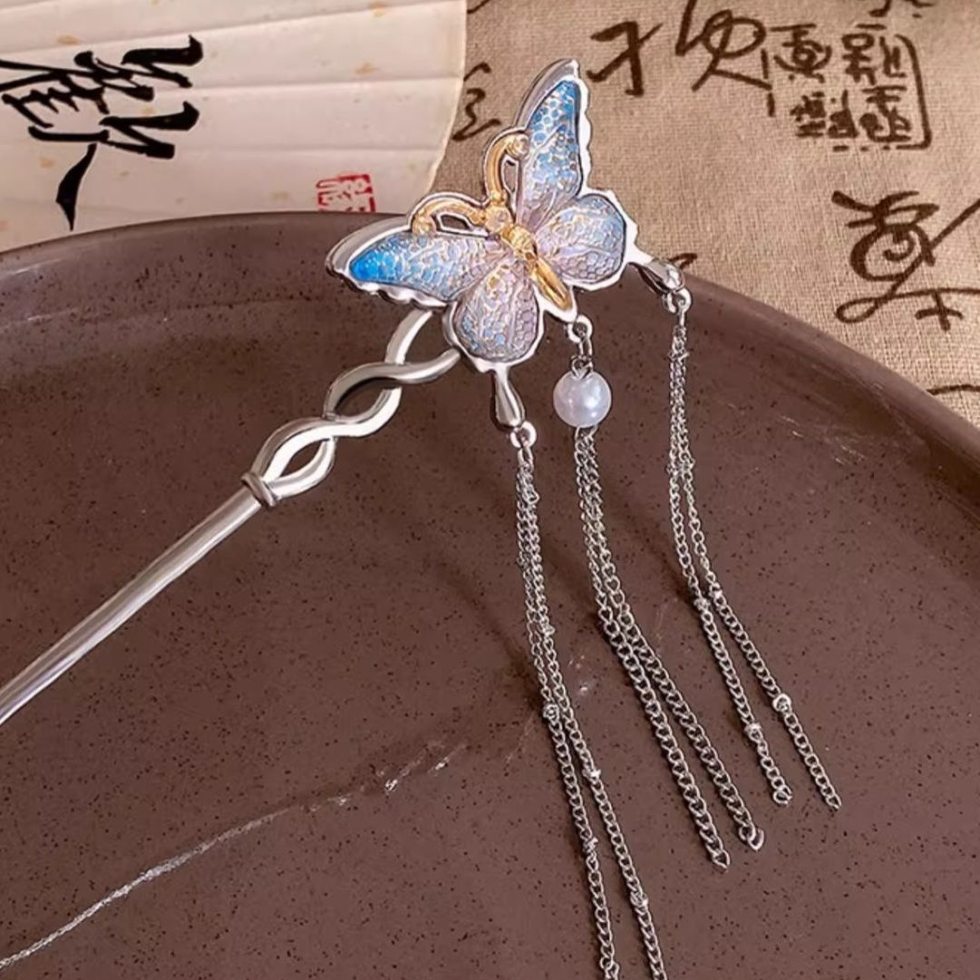 Silver Butterfly Tassel Hairpi - Hi Tech Accessories recensie en prijs