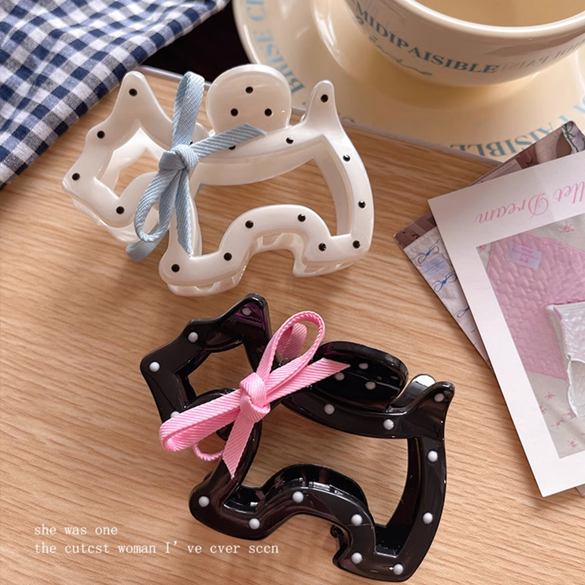 1pc bowknot polka dot dog claw - Hi Tech Accessories recensie en prijs
