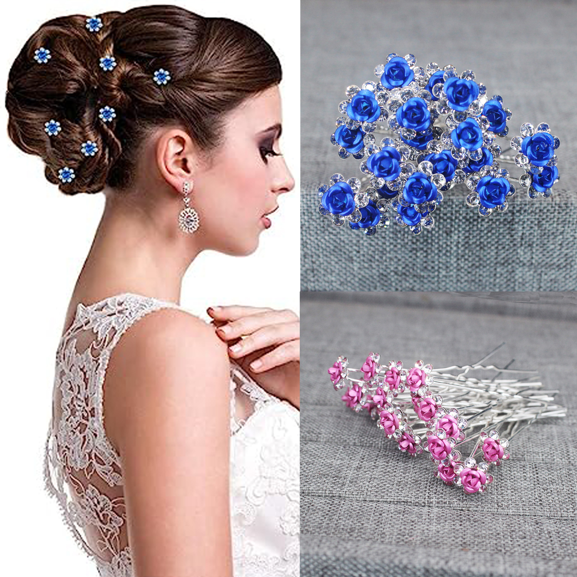 20PCS Rose Flower Rhinestone H - Tech Hair Accessories recensie en prijs